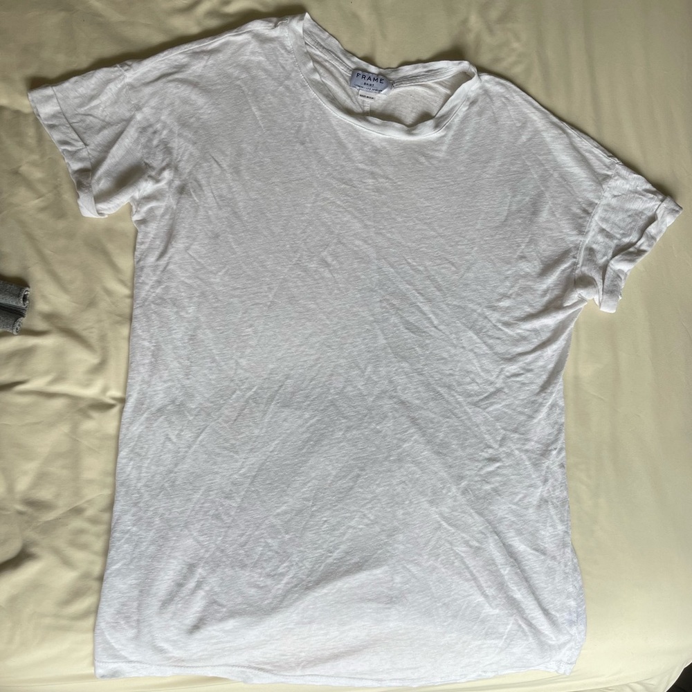 Frame Tee Shirt in Heather White
